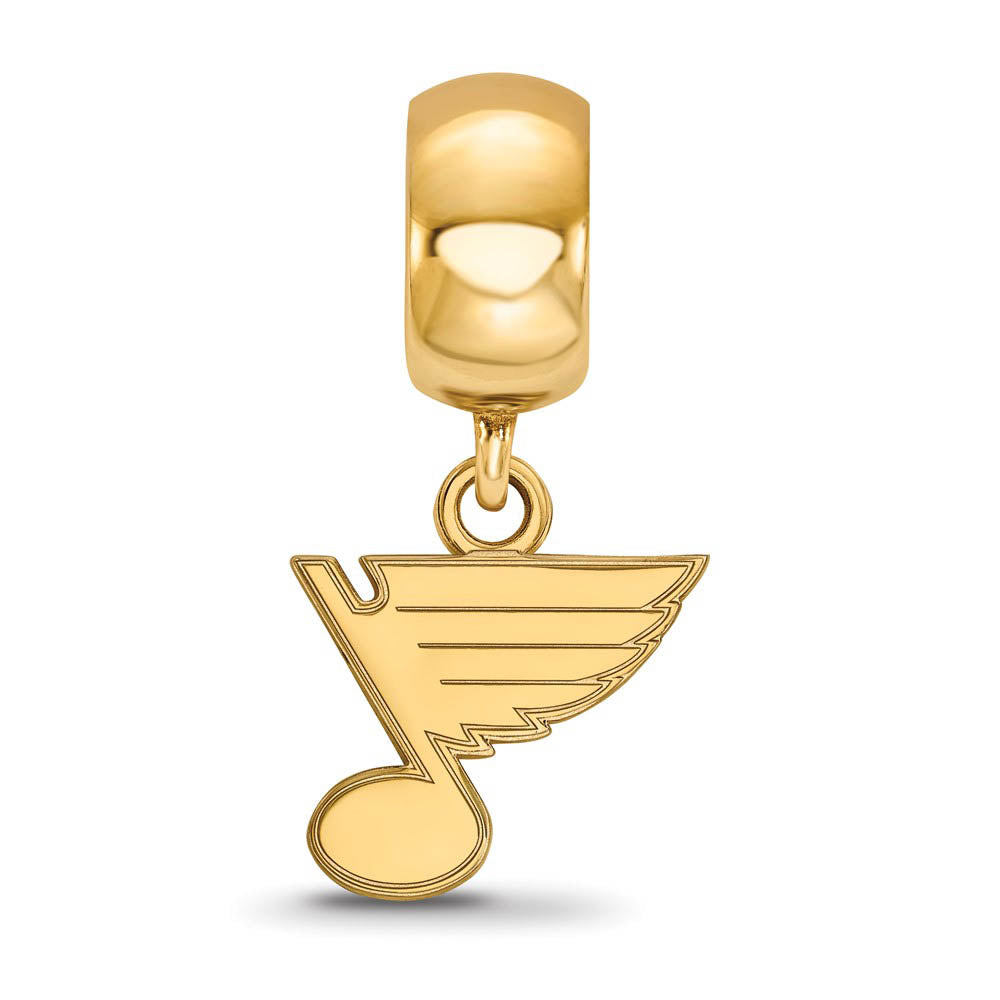 Alternate view of the S.S. 14K Yellow Gold Plated NHL St. Louis Blues XS Dangle Bead Charm by The Black Bow Jewelry Co.