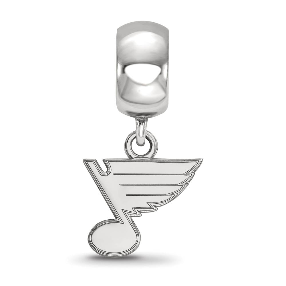 Alternate view of the Sterling Silver Rhodium Plated NHL St Louis Blues XS Dangle Bead Charm by The Black Bow Jewelry Co.