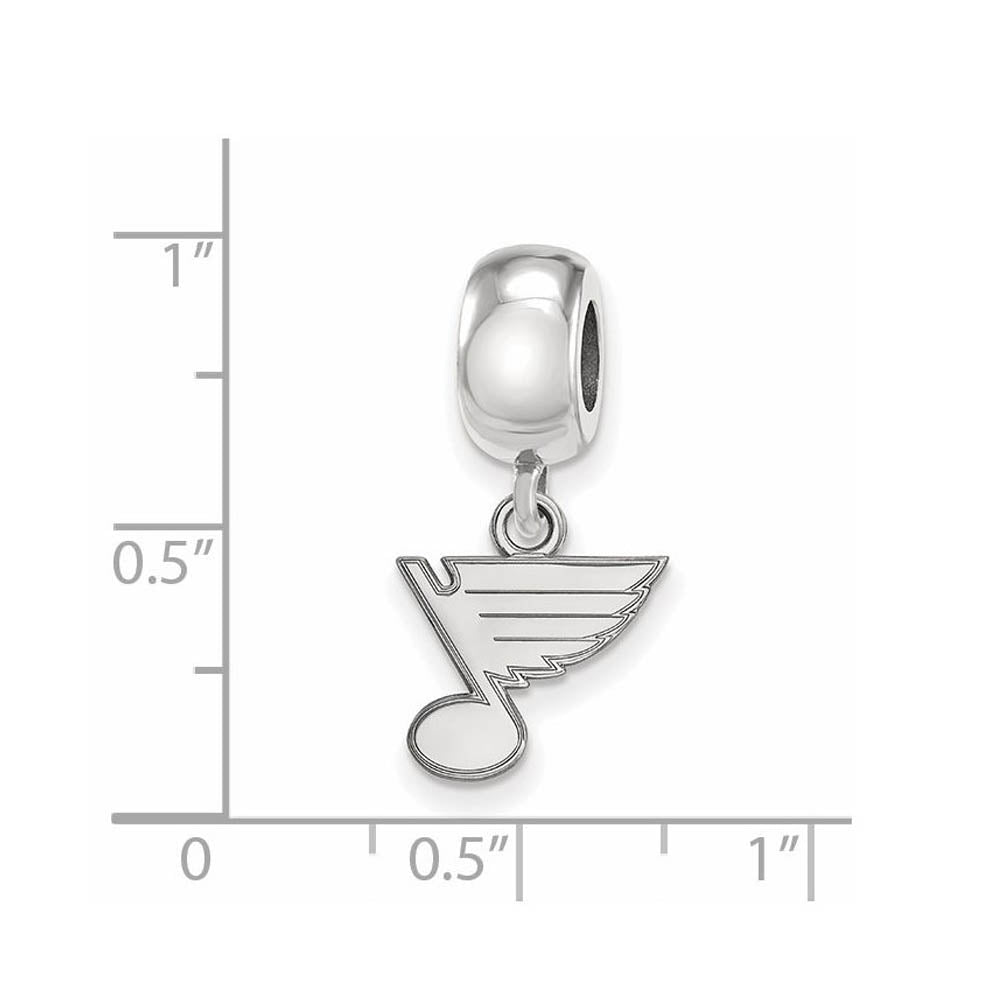 Alternate view of the Sterling Silver Rhodium Plated NHL St Louis Blues XS Dangle Bead Charm by The Black Bow Jewelry Co.