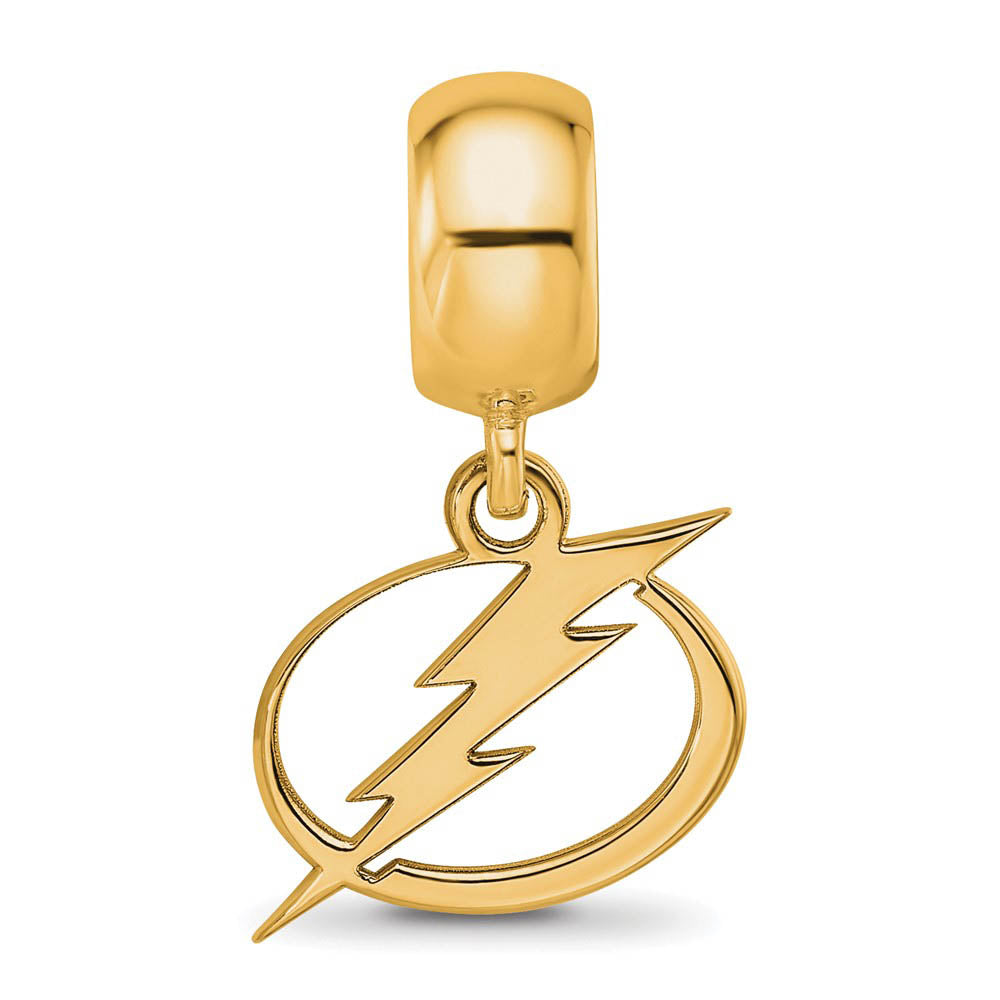 Alternate view of the S.S. 14K Yellow Gold Plated NHL Tampa Bay Lightning SM Dangle Bead by The Black Bow Jewelry Co.