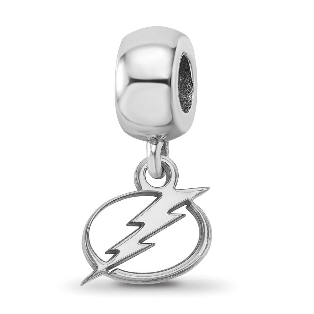 Sterling Silver Rhodium Plated NHL Tampa Bay Lightning XS Dangle Bead, Item B19118 by The Black Bow Jewelry Co.