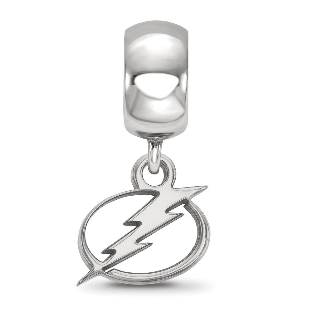 Alternate view of the Sterling Silver Rhodium Plated NHL Tampa Bay Lightning XS Dangle Bead by The Black Bow Jewelry Co.