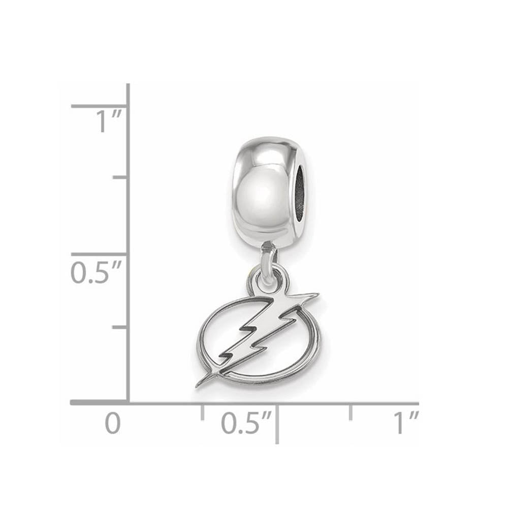 Alternate view of the Sterling Silver Rhodium Plated NHL Tampa Bay Lightning XS Dangle Bead by The Black Bow Jewelry Co.