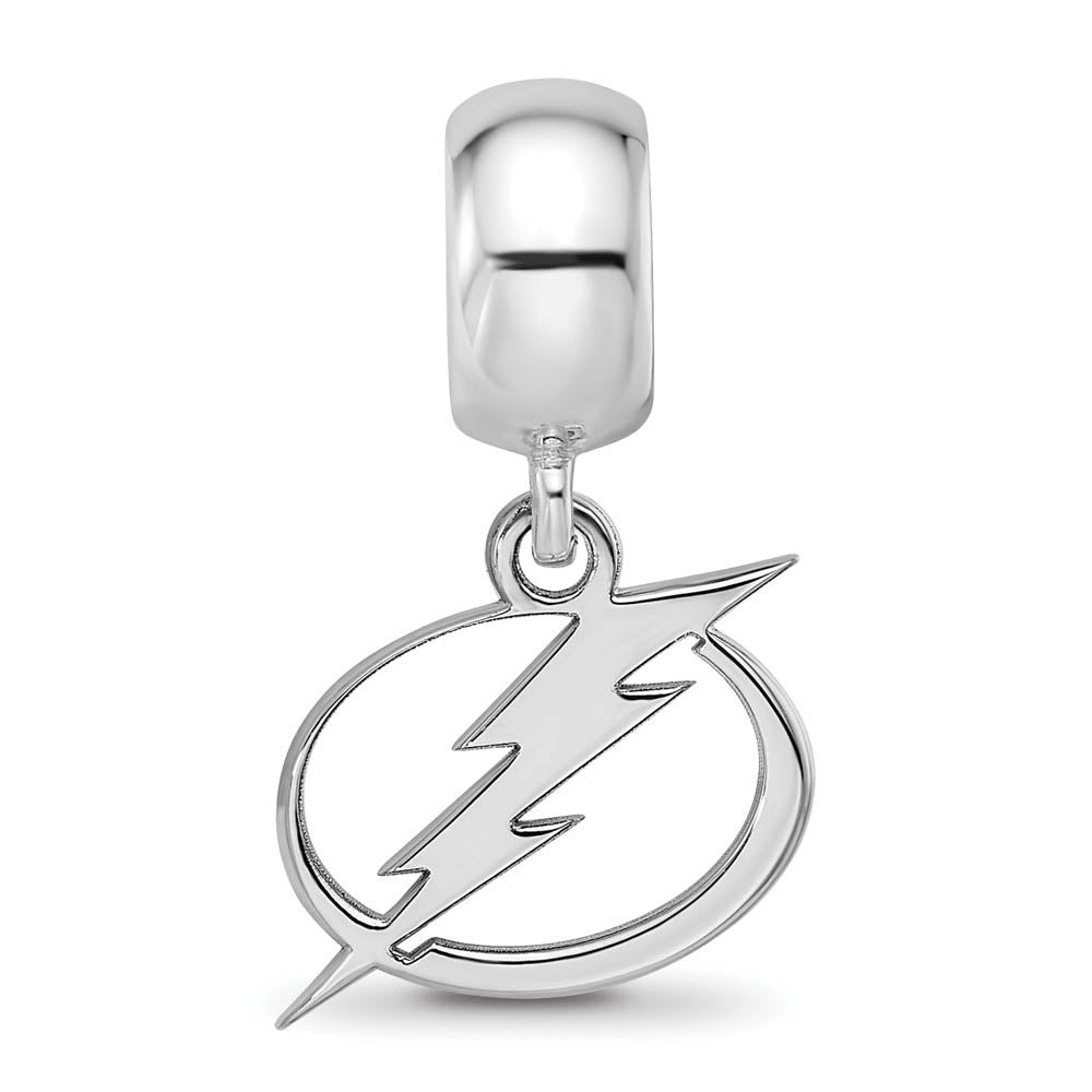 Alternate view of the Sterling Silver Rhodium Plated NHL Tampa Bay Lightning SM Dangle Bead by The Black Bow Jewelry Co.