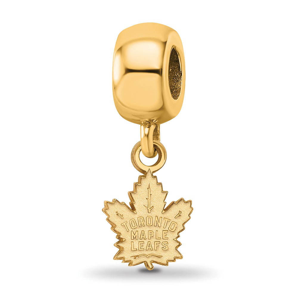 14K Yellow Gold Plated Sterling Silver NHL Maple Leafs XS Dangle Bead, Item B19120 by The Black Bow Jewelry Co.