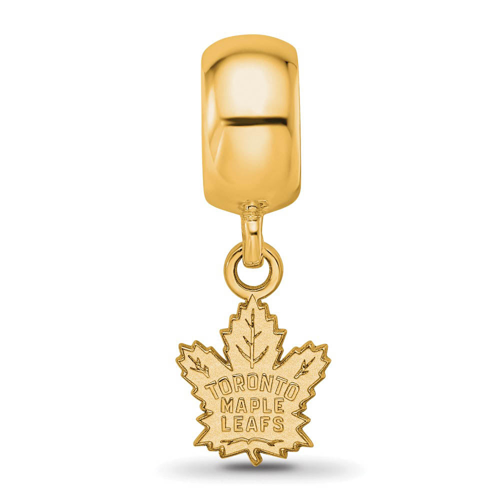 Alternate view of the 14K Yellow Gold Plated Sterling Silver NHL Maple Leafs XS Dangle Bead by The Black Bow Jewelry Co.