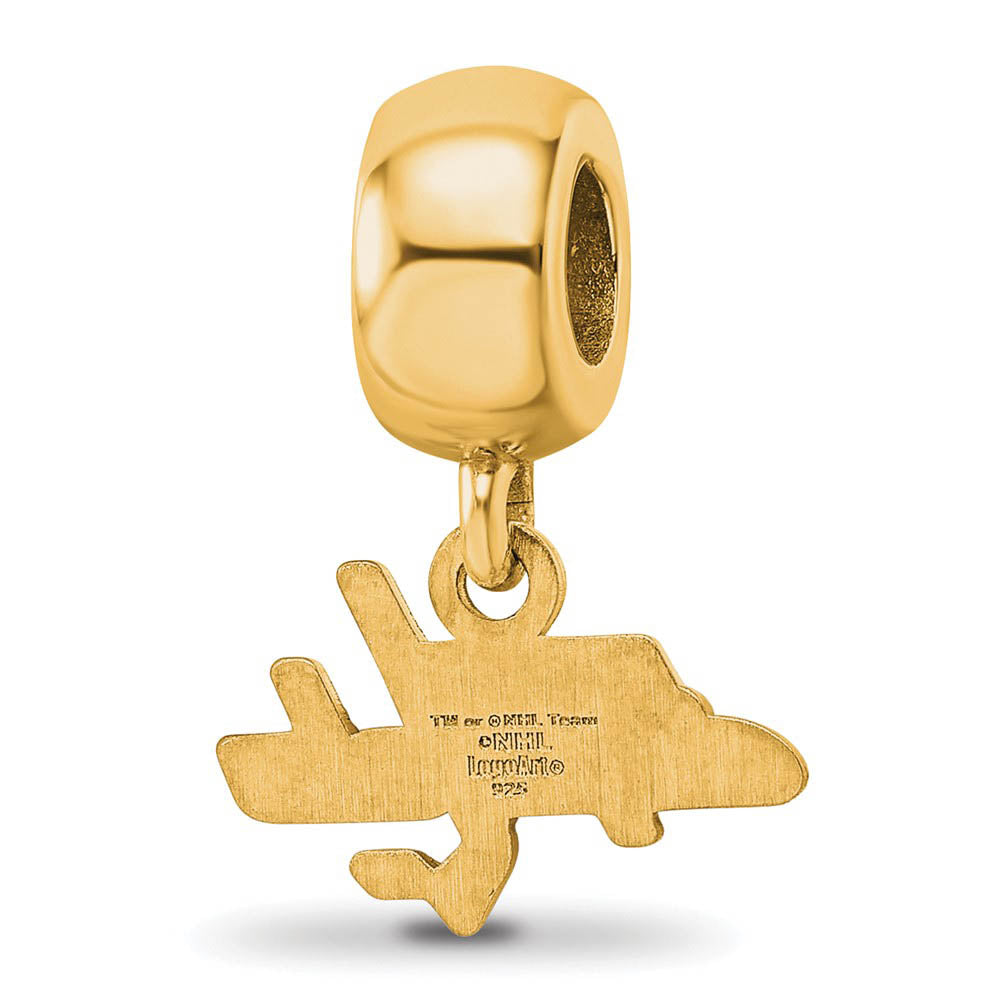 Alternate view of the S.S. 14K Yellow Gold Plated NHL Washington Capitals XS Dangle Bead by The Black Bow Jewelry Co.