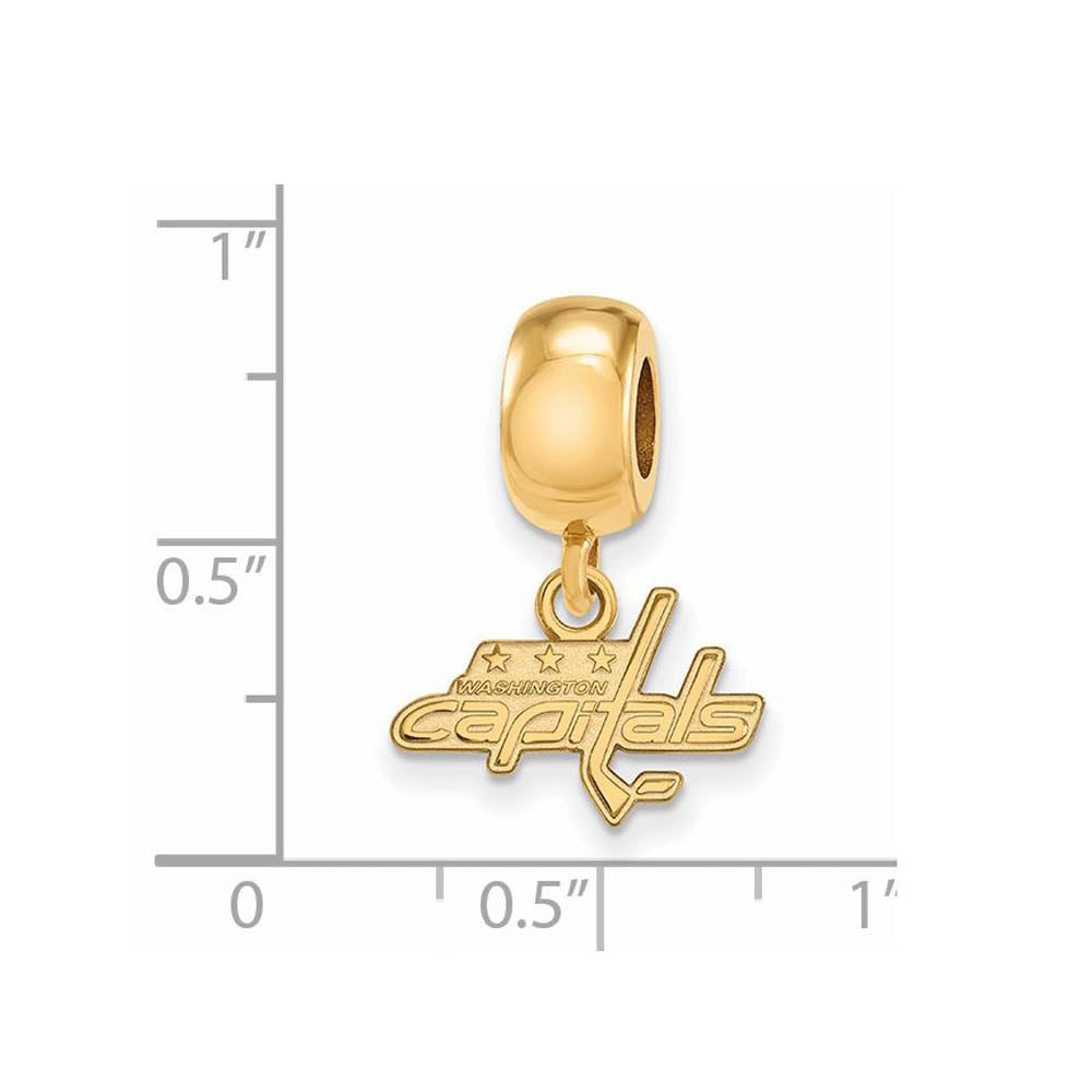 Alternate view of the S.S. 14K Yellow Gold Plated NHL Washington Capitals XS Dangle Bead by The Black Bow Jewelry Co.