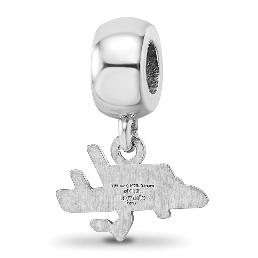 Alternate view of the Sterling Silver Rhodium Plated NHL Washington Capitals XS Dangle Bead by The Black Bow Jewelry Co.