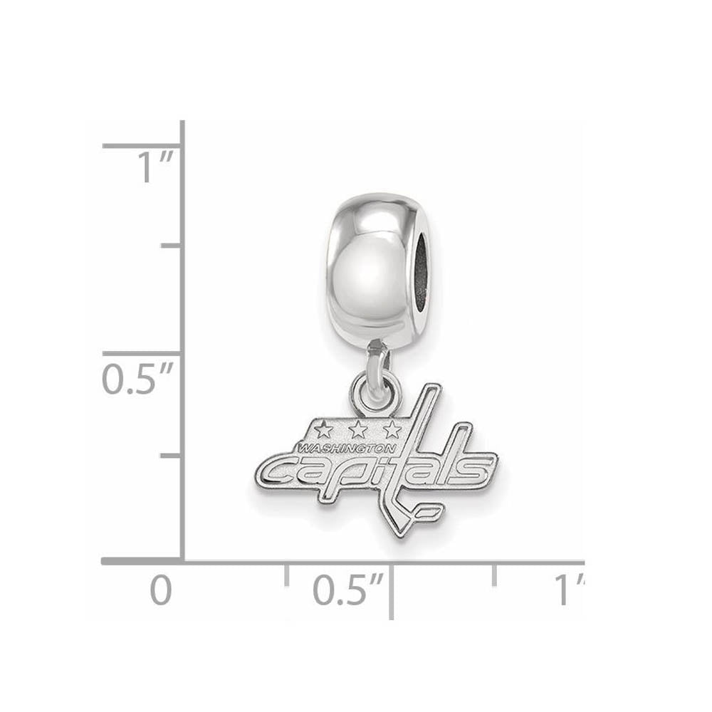 Alternate view of the Sterling Silver Rhodium Plated NHL Washington Capitals XS Dangle Bead by The Black Bow Jewelry Co.