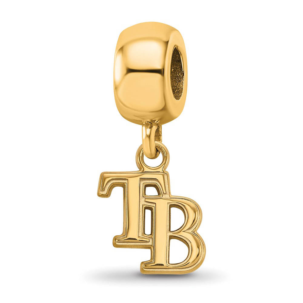 S.S. 14K Yellow Gold Plated MLB Tampa Bay Rays XS Dangle Bead Charm, Item B19128 by The Black Bow Jewelry Co.