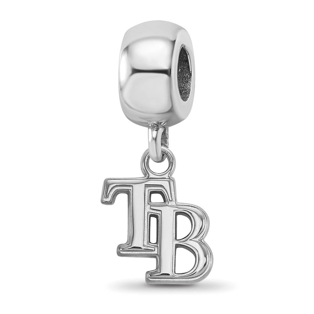 Sterling Silver Rhodium Plated MLB Tampa Bay Rays XS Dangle Bead Charm, Item B19129 by The Black Bow Jewelry Co.