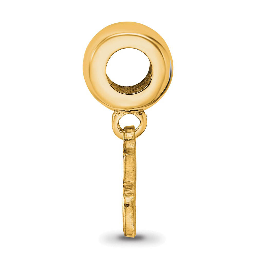 Alternate view of the S.S. 14K Yellow Gold Plated MLB Seattle Mariners XS Dangle Bead Charm by The Black Bow Jewelry Co.