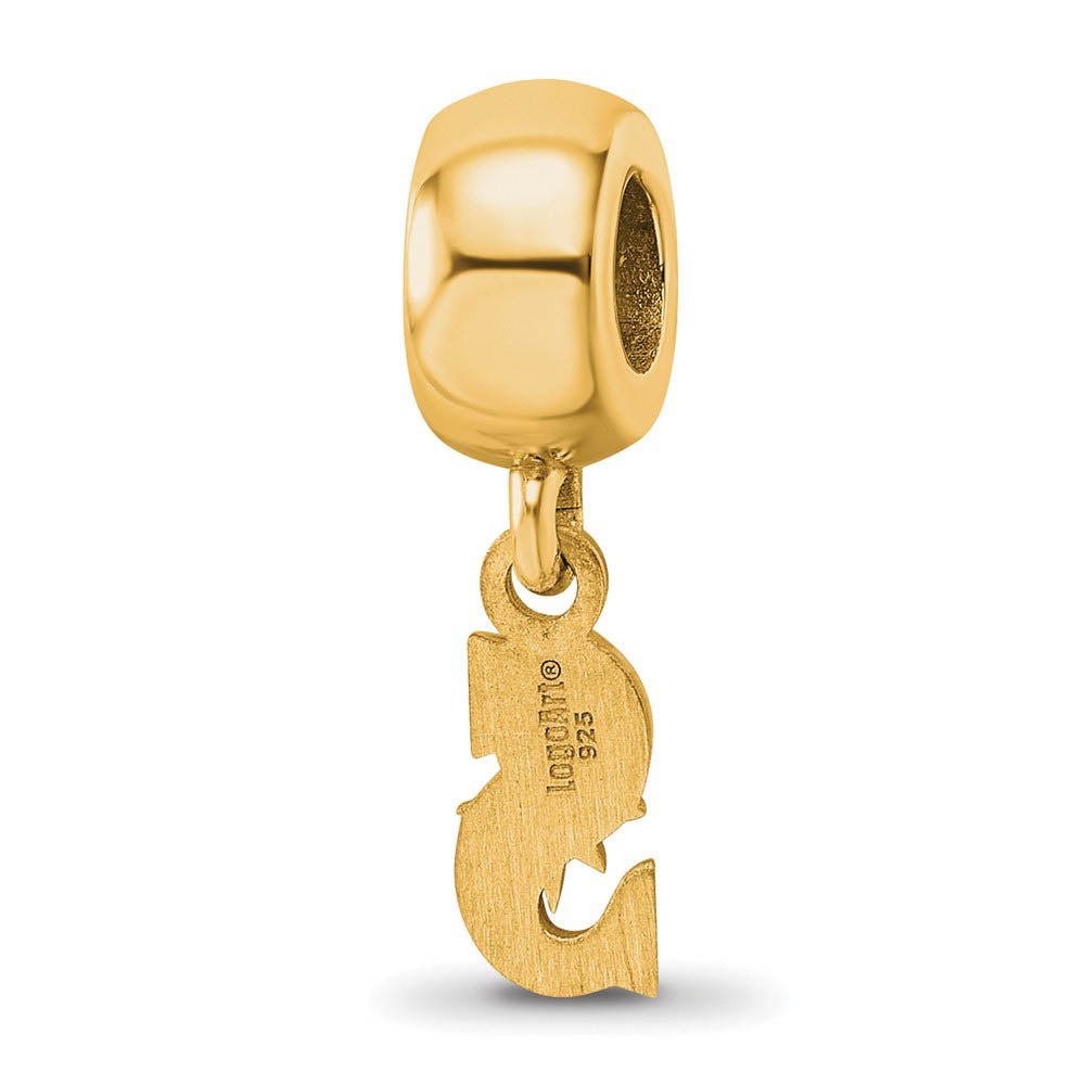 Alternate view of the S.S. 14K Yellow Gold Plated MLB Seattle Mariners XS Dangle Bead Charm by The Black Bow Jewelry Co.