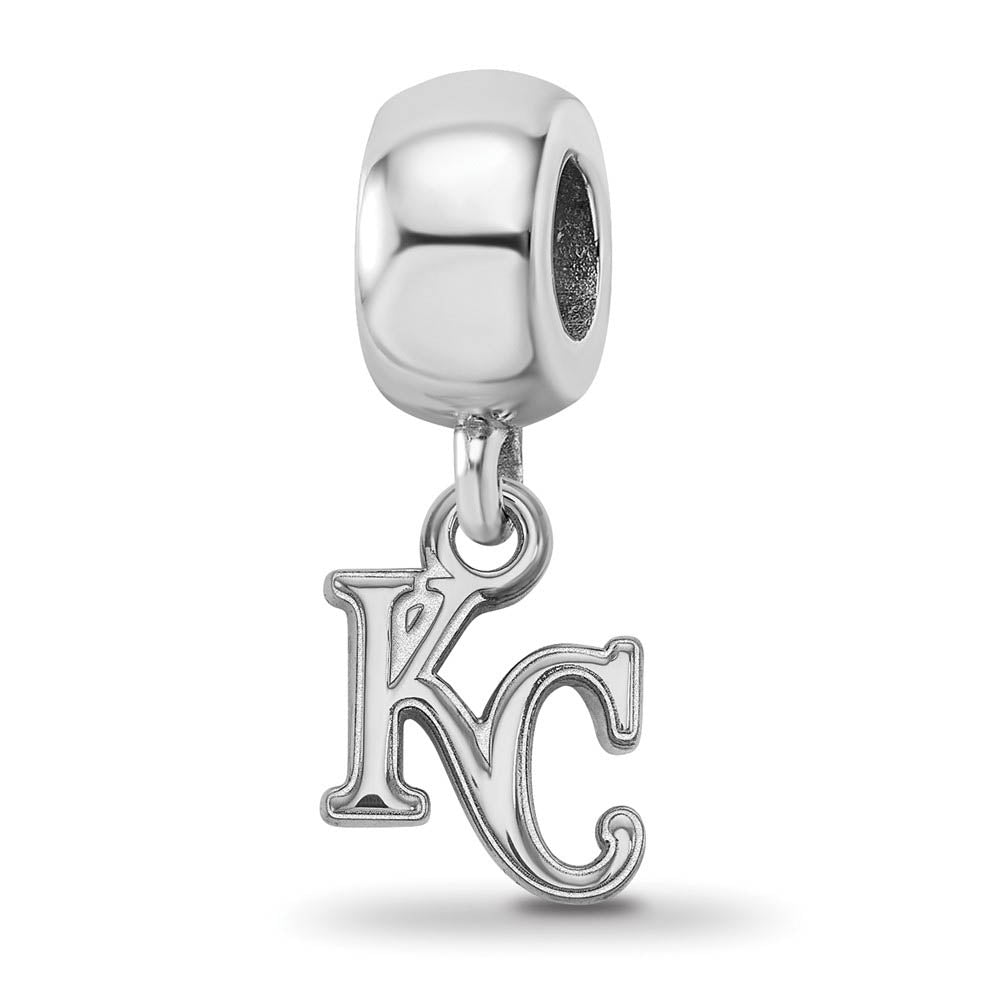 Sterling Silver Rhodium Plated MLB Kansas City Royals XS Dangle Bead, Item B19133 by The Black Bow Jewelry Co.