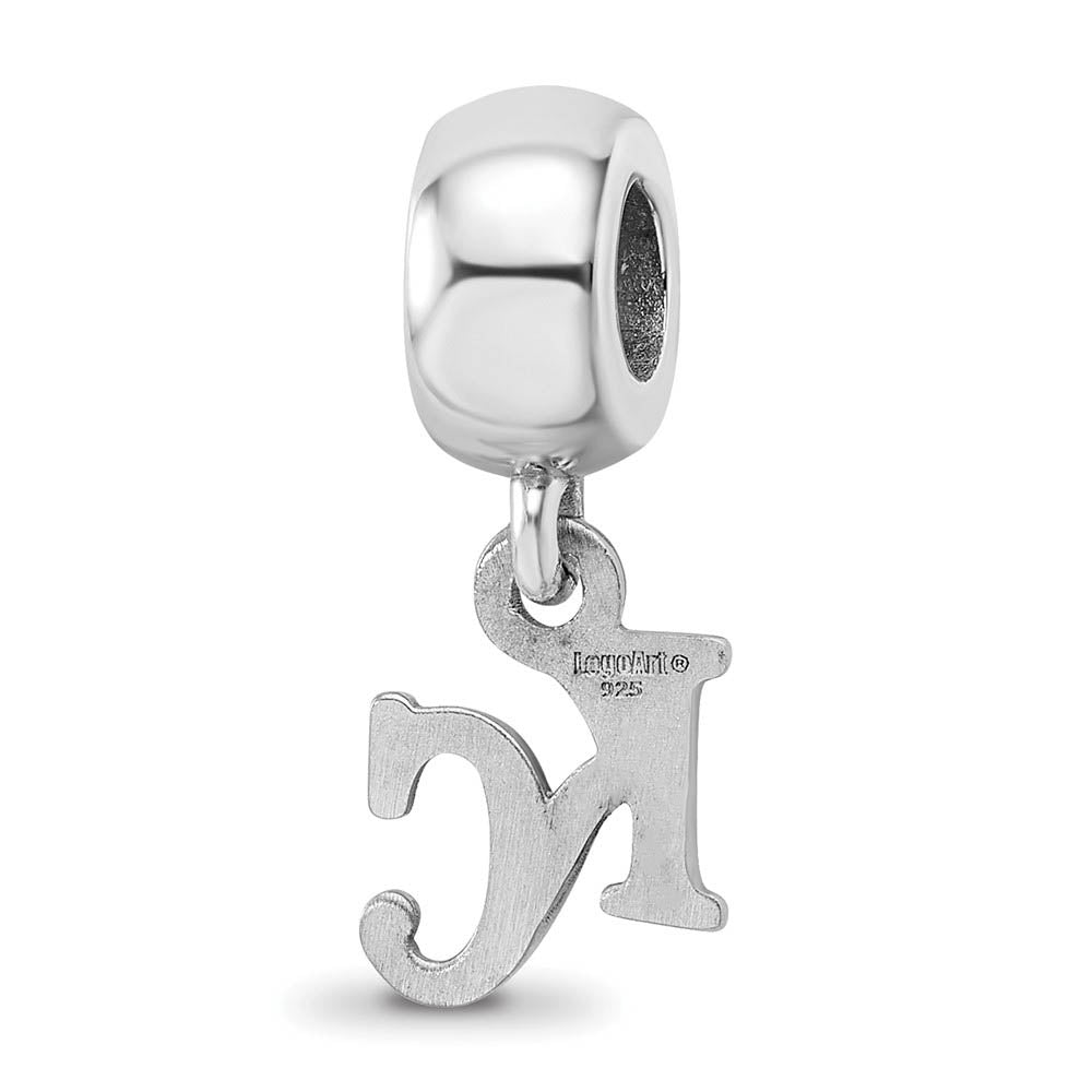 Alternate view of the Sterling Silver Rhodium Plated MLB Kansas City Royals XS Dangle Bead by The Black Bow Jewelry Co.