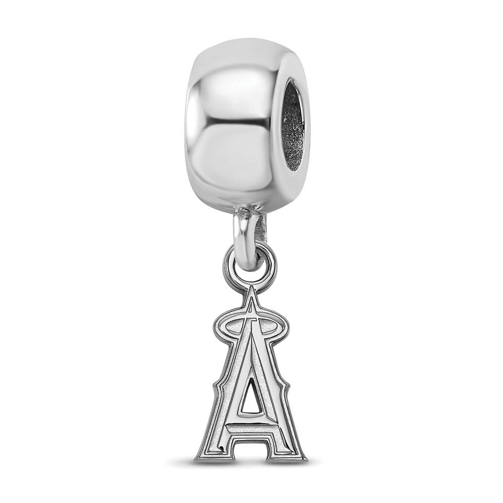 Sterling Silver Rhodium Plated MLB Los Angeles Angels XS Dangle Bead, Item B19135 by The Black Bow Jewelry Co.