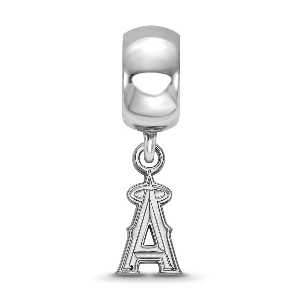 Alternate view of the Sterling Silver Rhodium Plated MLB Los Angeles Angels XS Dangle Bead by The Black Bow Jewelry Co.