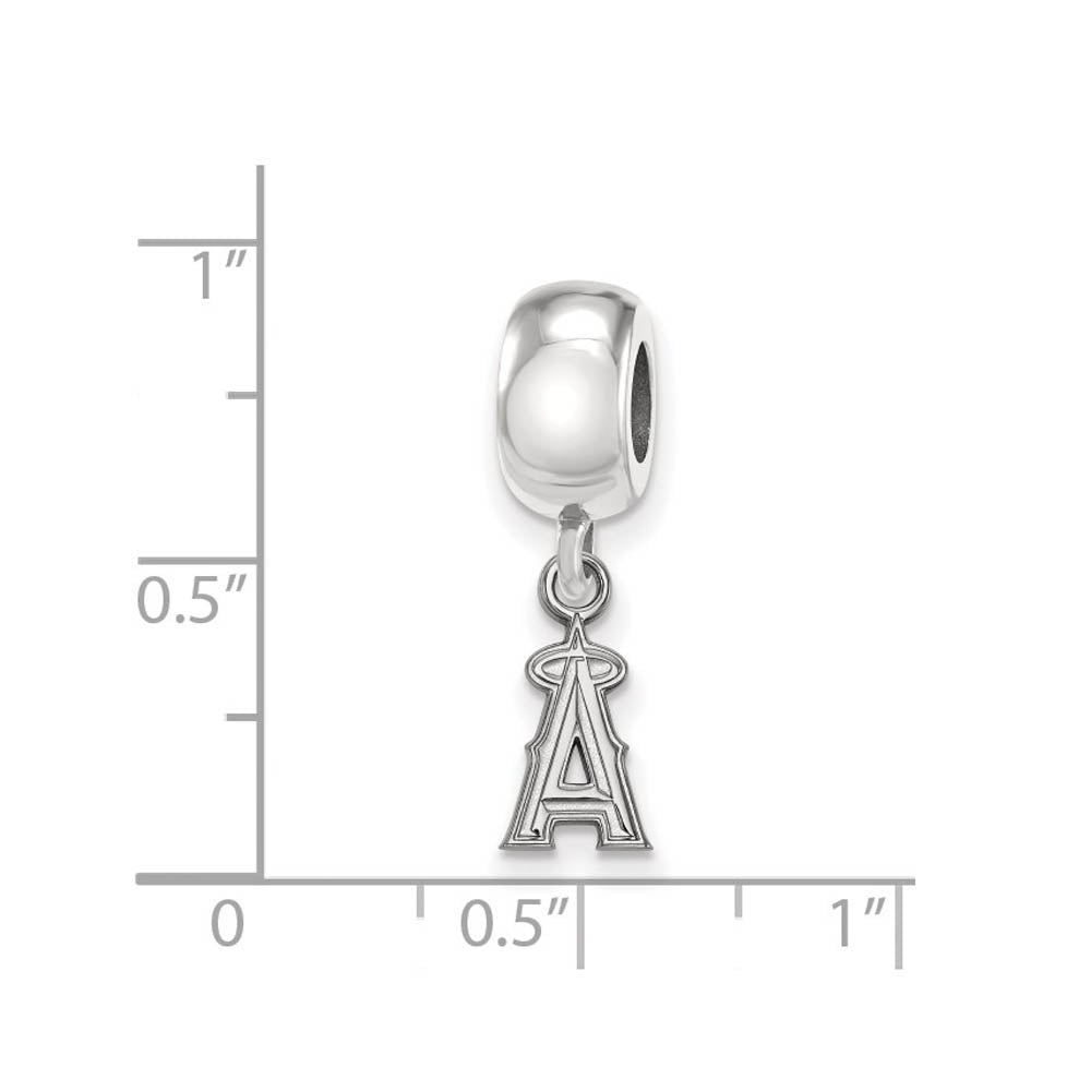 Alternate view of the Sterling Silver Rhodium Plated MLB Los Angeles Angels XS Dangle Bead by The Black Bow Jewelry Co.