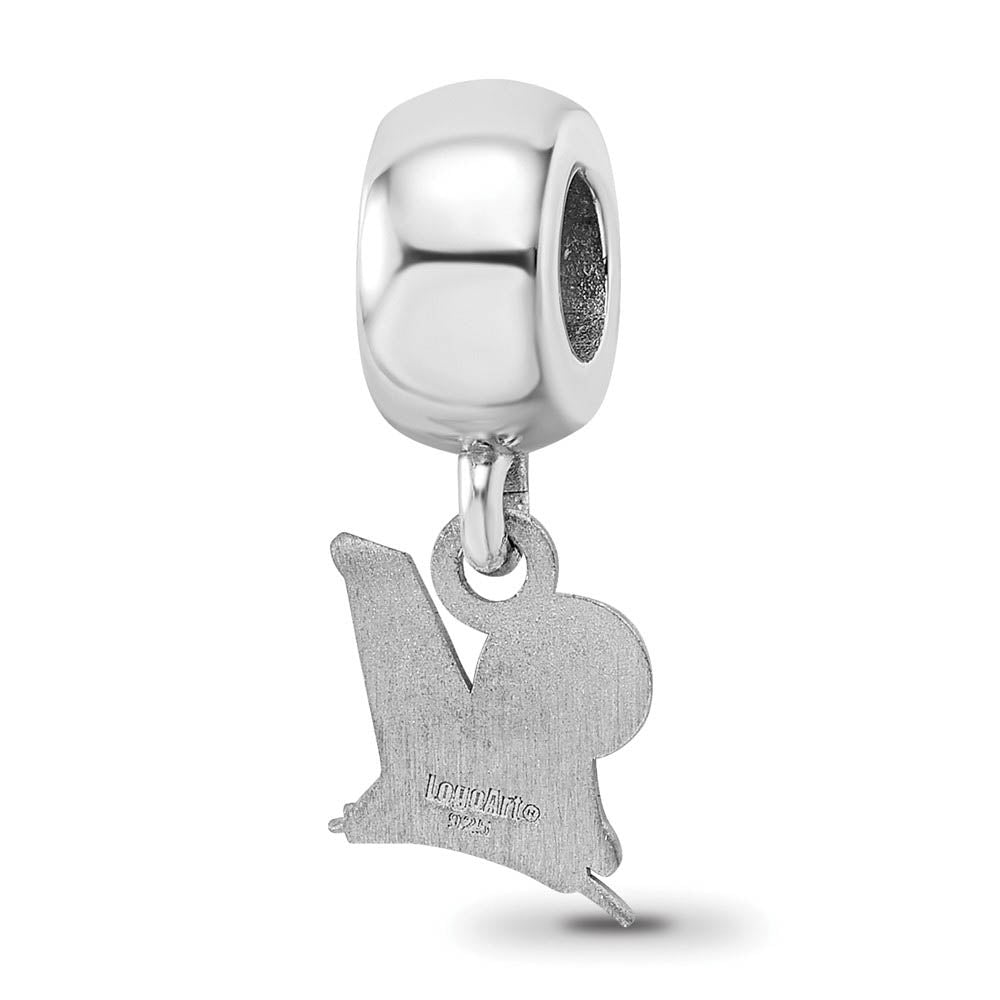 Alternate view of the Sterling Silver Rhodium Plated MLB Milwaukee Brewers XS Dangle Bead by The Black Bow Jewelry Co.