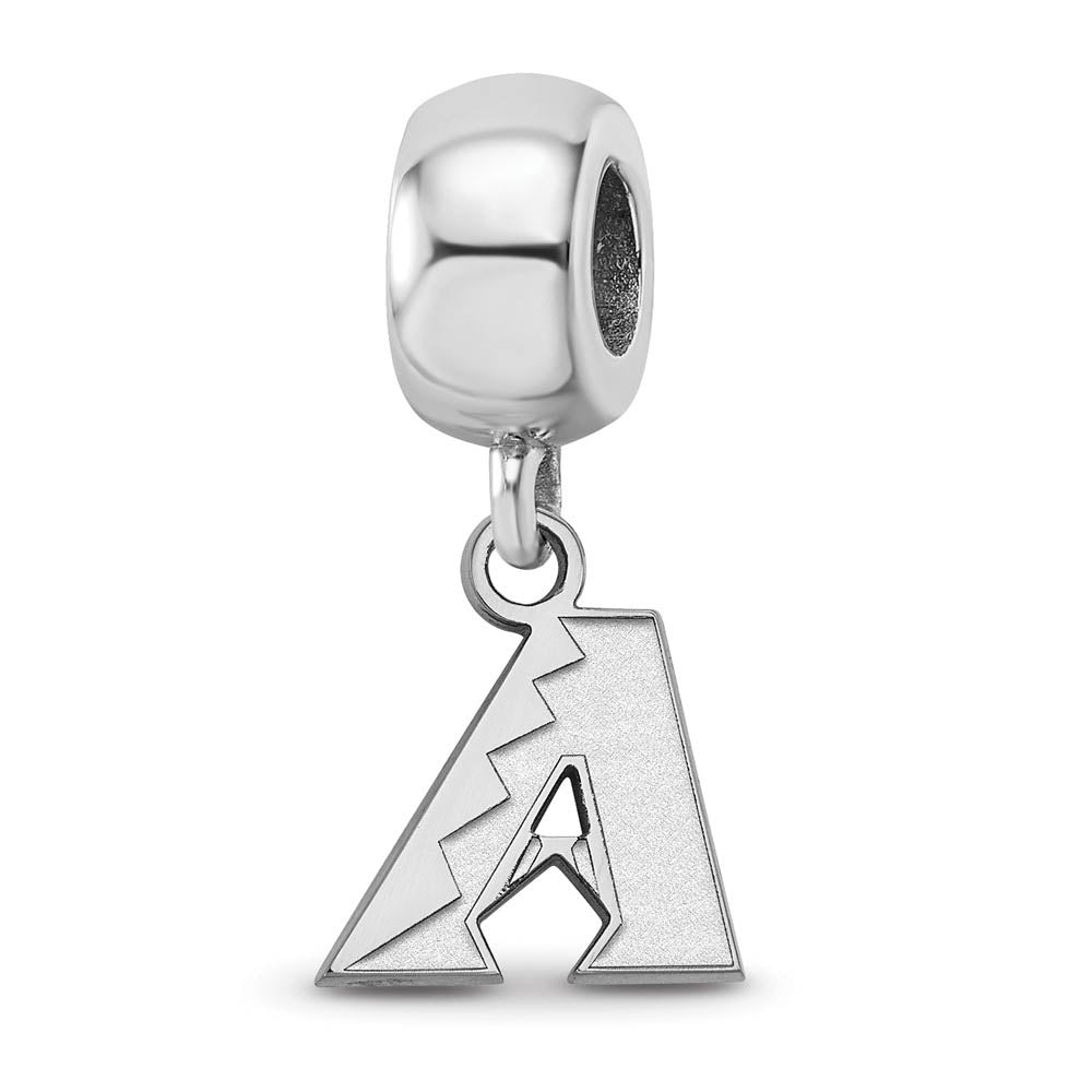 Sterling Silver Rhodium Plated MLB Az. Diamondbacks XS Dangle Bead, Item B19139 by The Black Bow Jewelry Co.