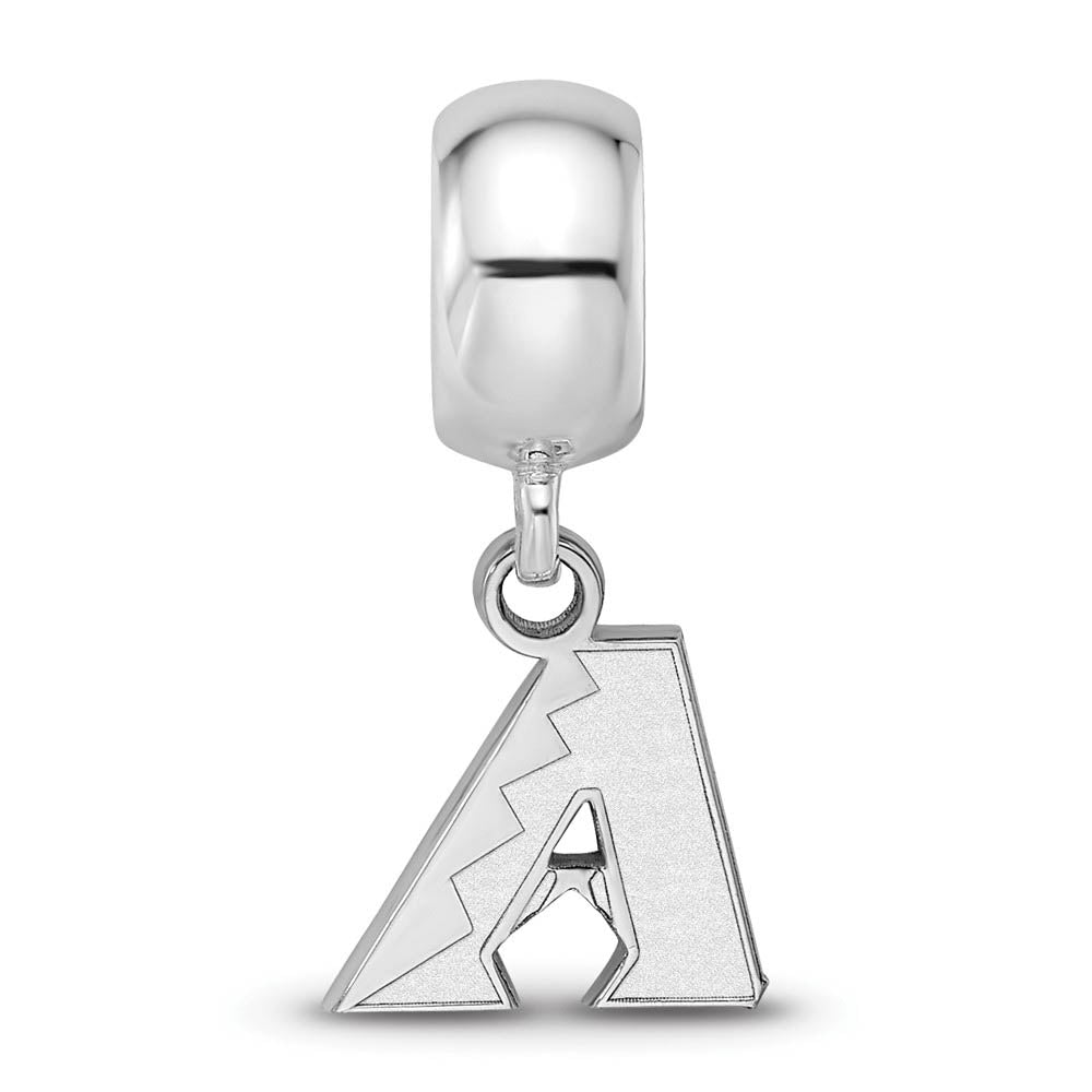 Alternate view of the Sterling Silver Rhodium Plated MLB Az. Diamondbacks XS Dangle Bead by The Black Bow Jewelry Co.