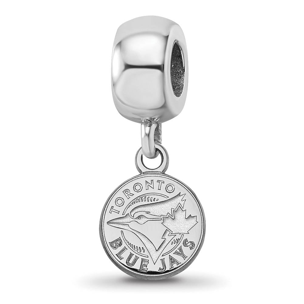 Sterling Silver Rhodium Plated MLB Toronto Blue Jays XS Dangle Bead, Item B19145 by The Black Bow Jewelry Co.
