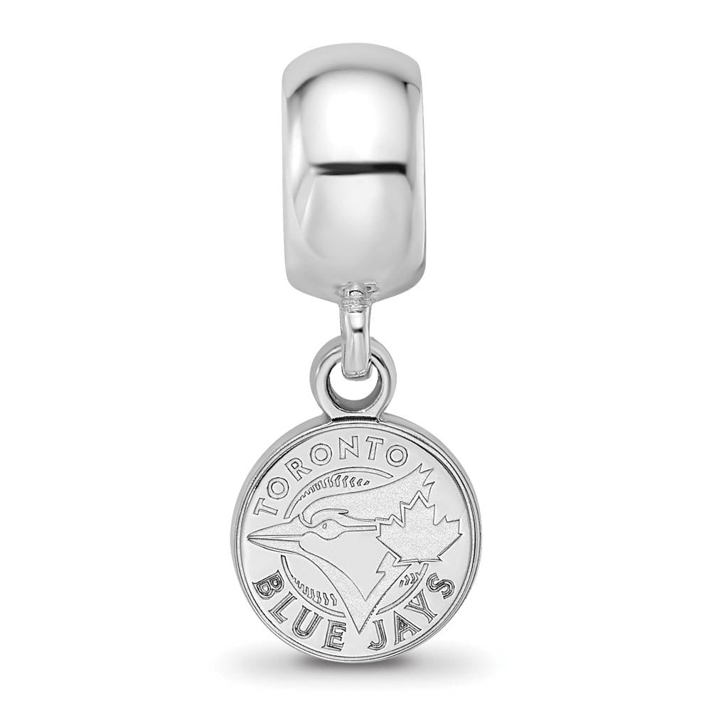 Alternate view of the Sterling Silver Rhodium Plated MLB Toronto Blue Jays XS Dangle Bead by The Black Bow Jewelry Co.