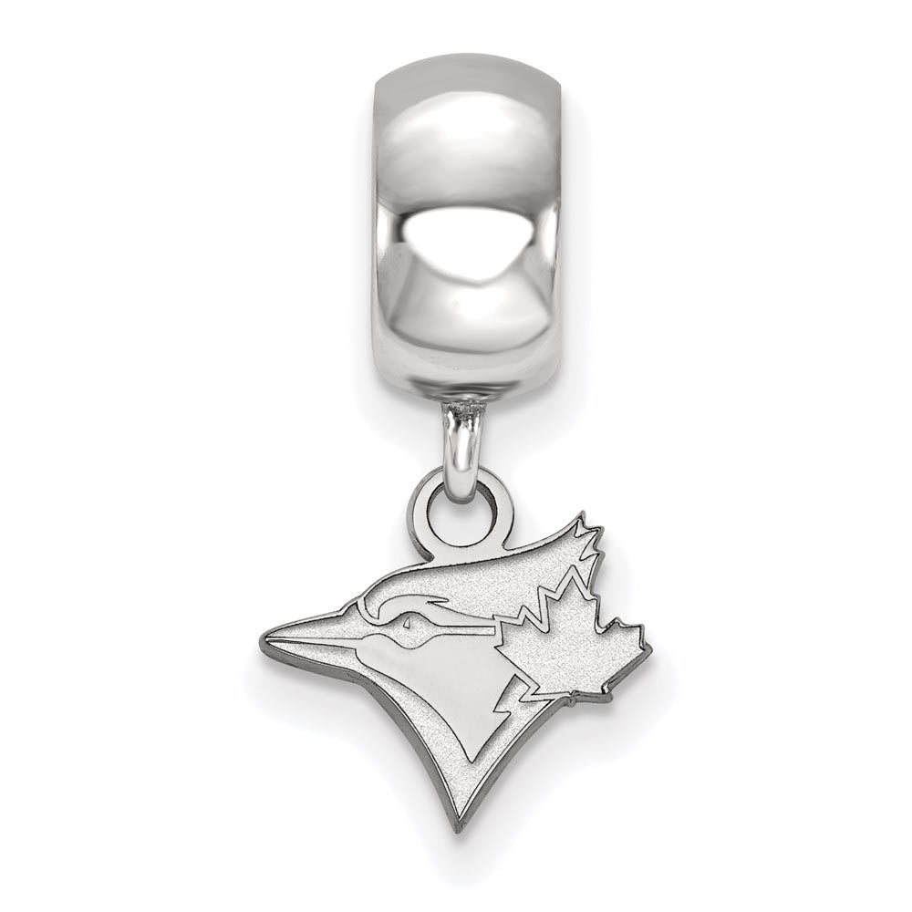 Alternate view of the Sterling Silver Rhodium Plated MLB Blue Jays XS Dangle Bead Charm by The Black Bow Jewelry Co.