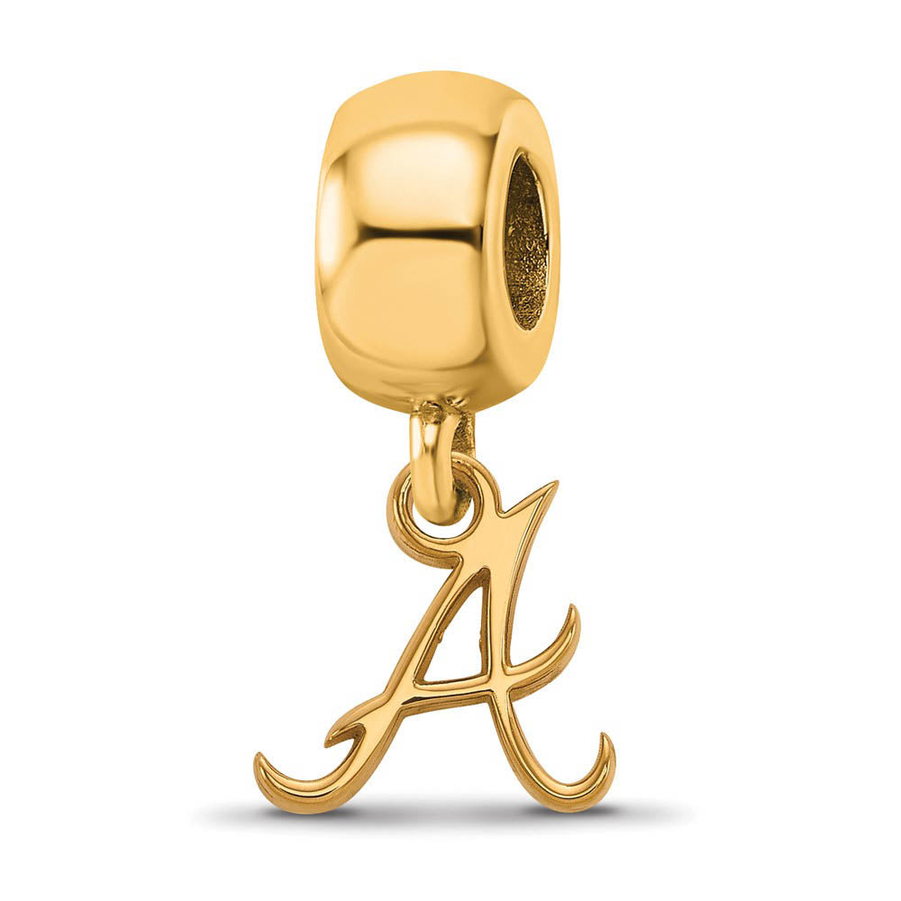 14KY Gold Plated Sterling Silver MLB Atlanta Braves XS Dangle Bead, Item B19148 by The Black Bow Jewelry Co.