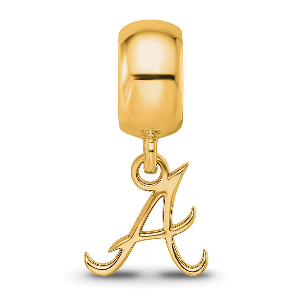 Alternate view of the 14KY Gold Plated Sterling Silver MLB Atlanta Braves XS Dangle Bead by The Black Bow Jewelry Co.