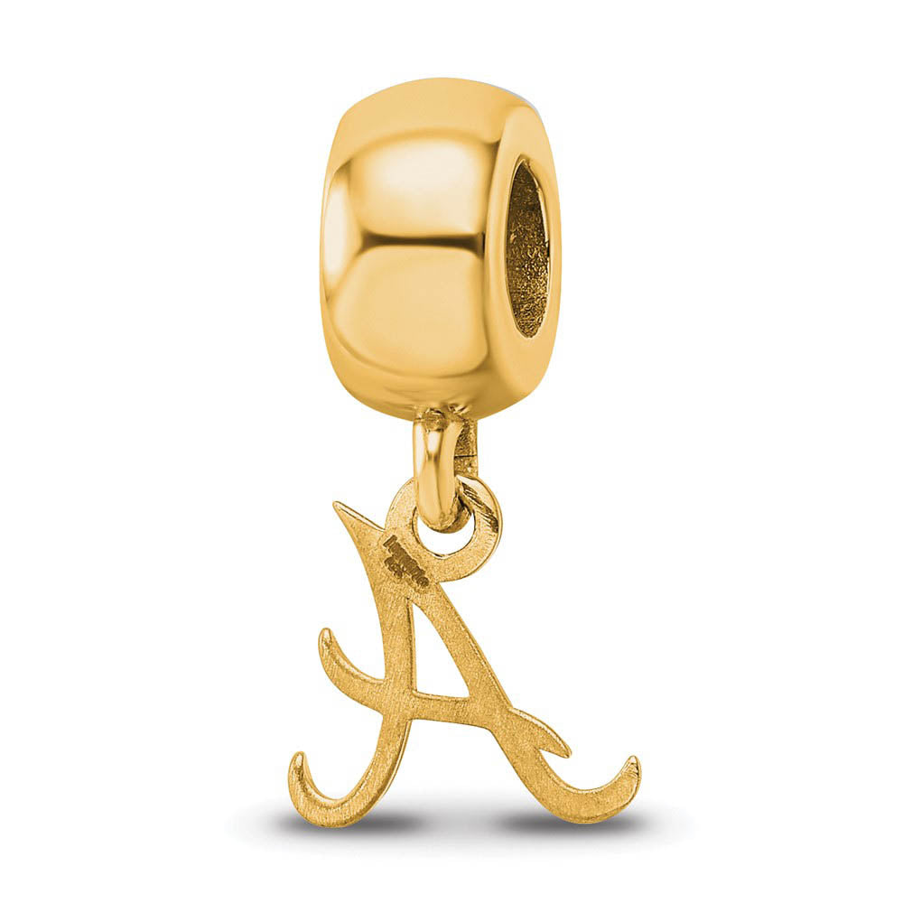 Alternate view of the 14KY Gold Plated Sterling Silver MLB Atlanta Braves XS Dangle Bead by The Black Bow Jewelry Co.