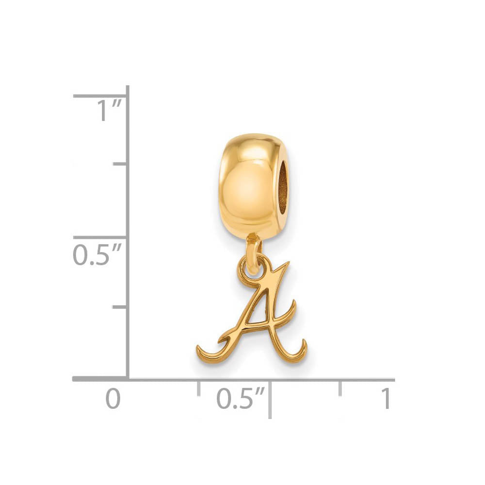 Alternate view of the 14KY Gold Plated Sterling Silver MLB Atlanta Braves XS Dangle Bead by The Black Bow Jewelry Co.