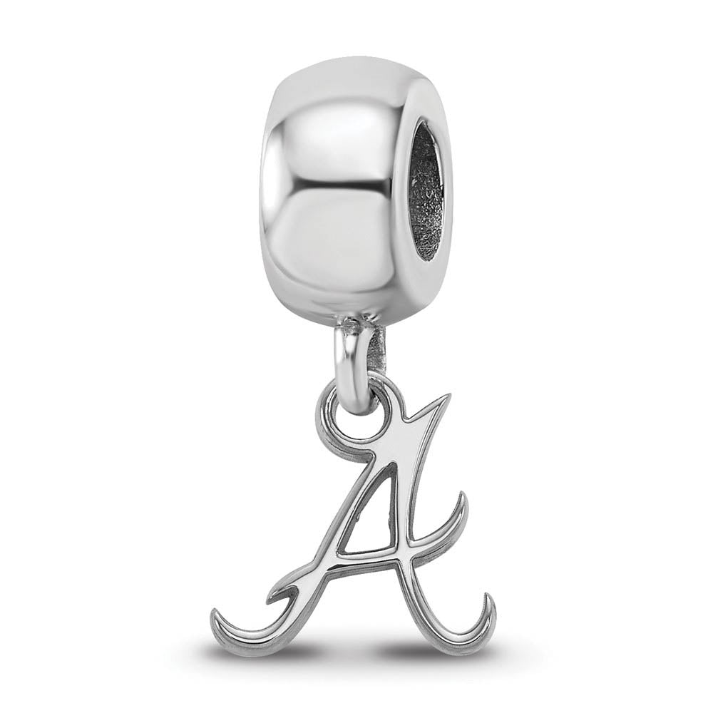 Sterling Silver Rhodium Plated MLB Atlanta Braves XS Dangle Bead Charm, Item B19149 by The Black Bow Jewelry Co.