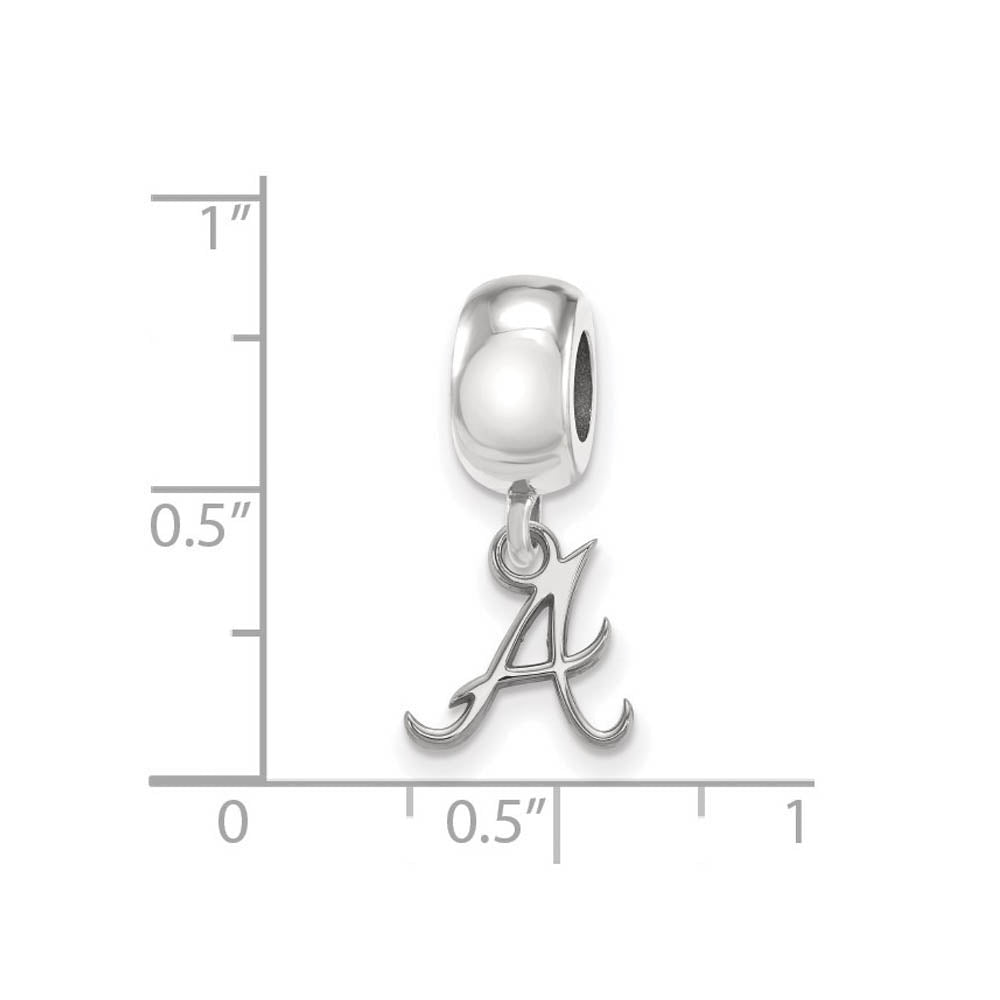 Alternate view of the Sterling Silver Rhodium Plated MLB Atlanta Braves XS Dangle Bead Charm by The Black Bow Jewelry Co.