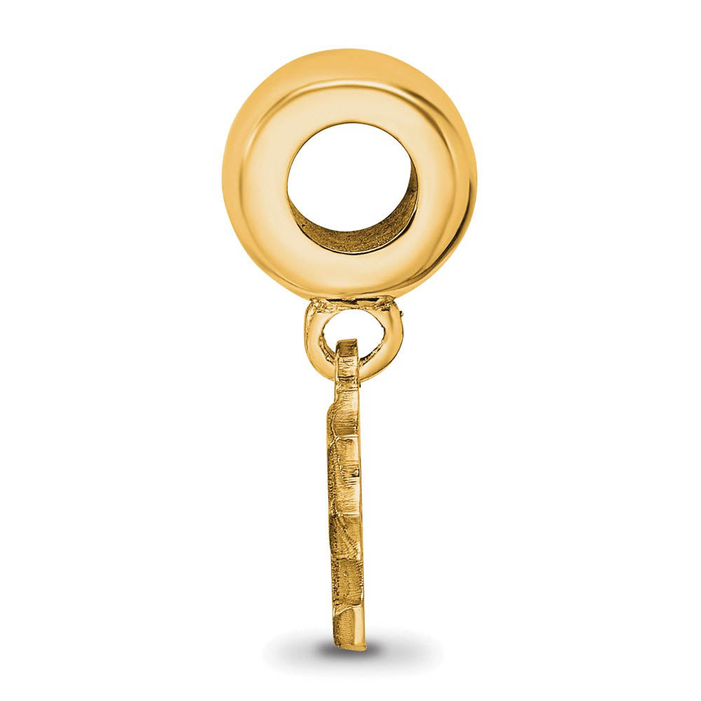 Alternate view of the 14KY Gold Plated Sterling Silver MLB Pittsburgh Pirates XS Dangle Bead by The Black Bow Jewelry Co.