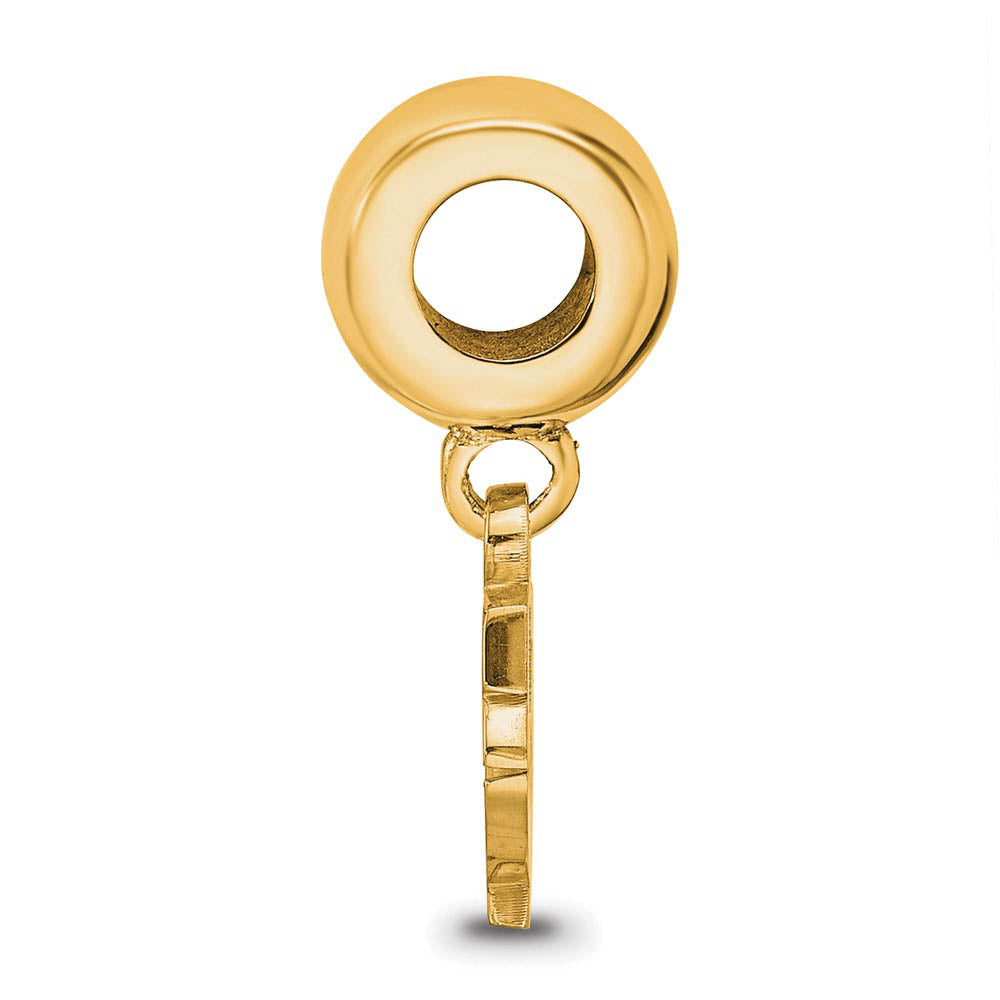 Alternate view of the 14KY Gold Plated Sterling Silver MLB Minnesota Twins XS Dangle Bead by The Black Bow Jewelry Co.