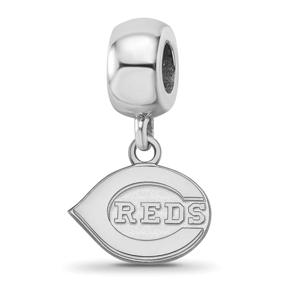 Sterling Silver Rhodium Plated MLB Cincinnati Reds XS Dangle Bead, Item B19165 by The Black Bow Jewelry Co.