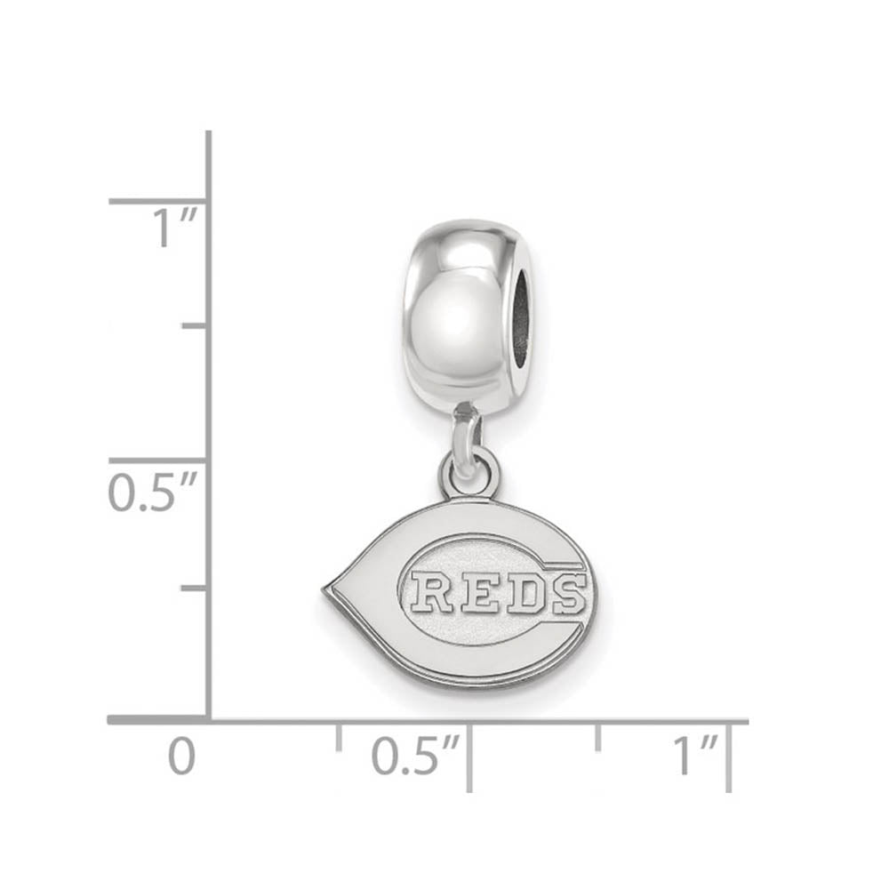 Alternate view of the Sterling Silver Rhodium Plated MLB Cincinnati Reds XS Dangle Bead by The Black Bow Jewelry Co.