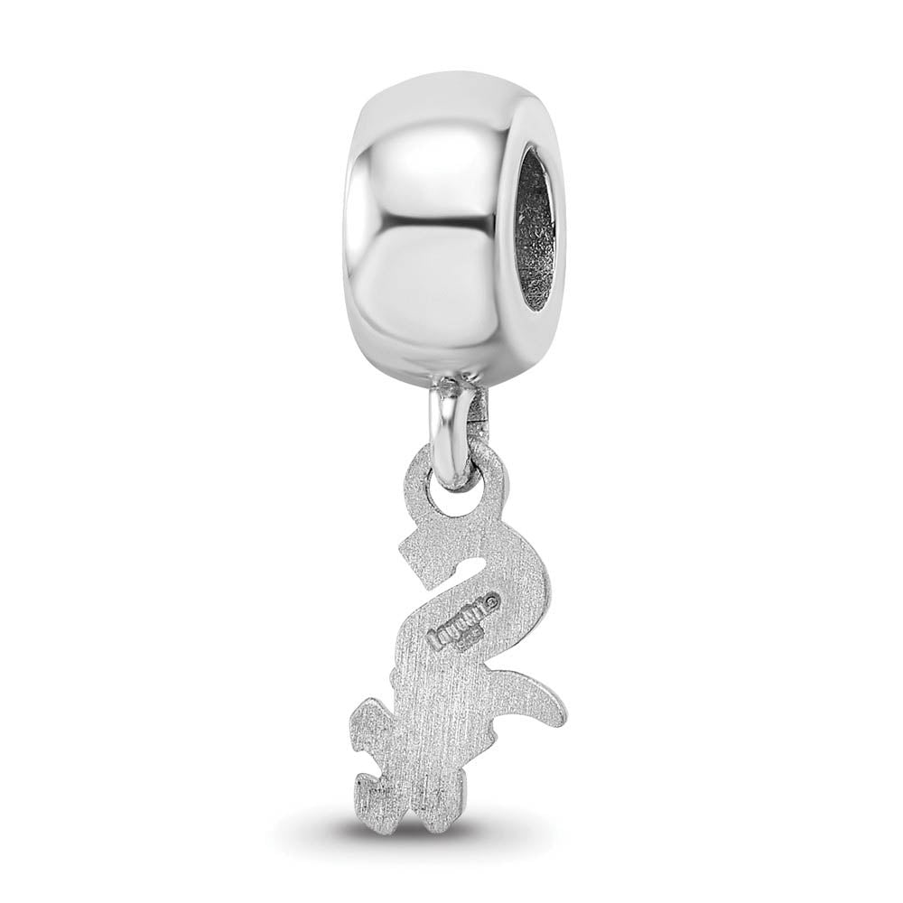 Alternate view of the Sterling Silver Rhodium Plated MLB Chicago White Sox XS Dangle Bead by The Black Bow Jewelry Co.