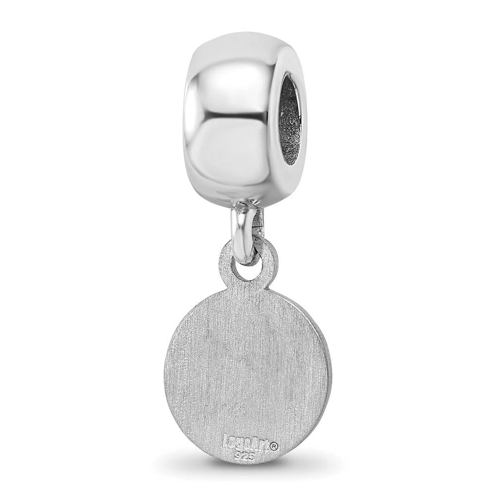 Alternate view of the Sterling Silver Rhodium Plated MLB Chicago Cubs XS Dangle Bead Charm by The Black Bow Jewelry Co.