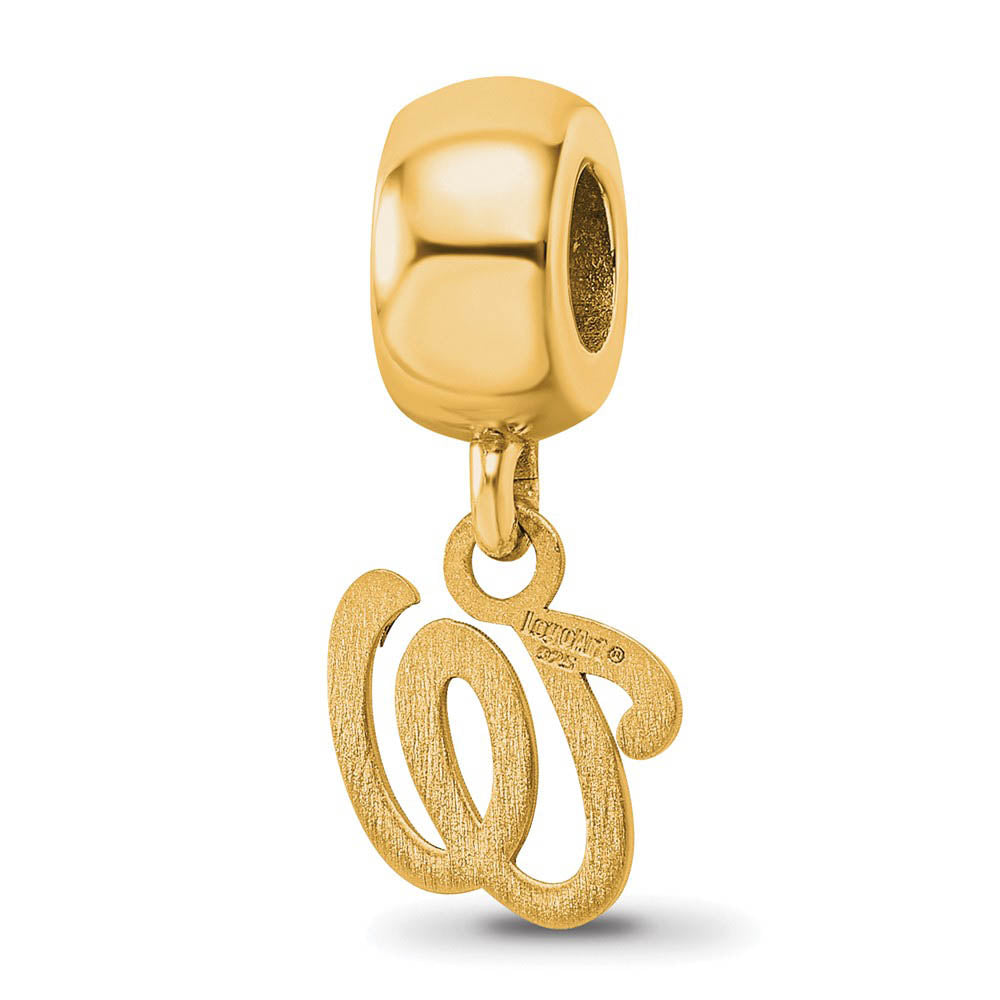 Alternate view of the 14KY Gold Plated Sterling Silver MLB Wash. Nationals XS Dangle Bead by The Black Bow Jewelry Co.