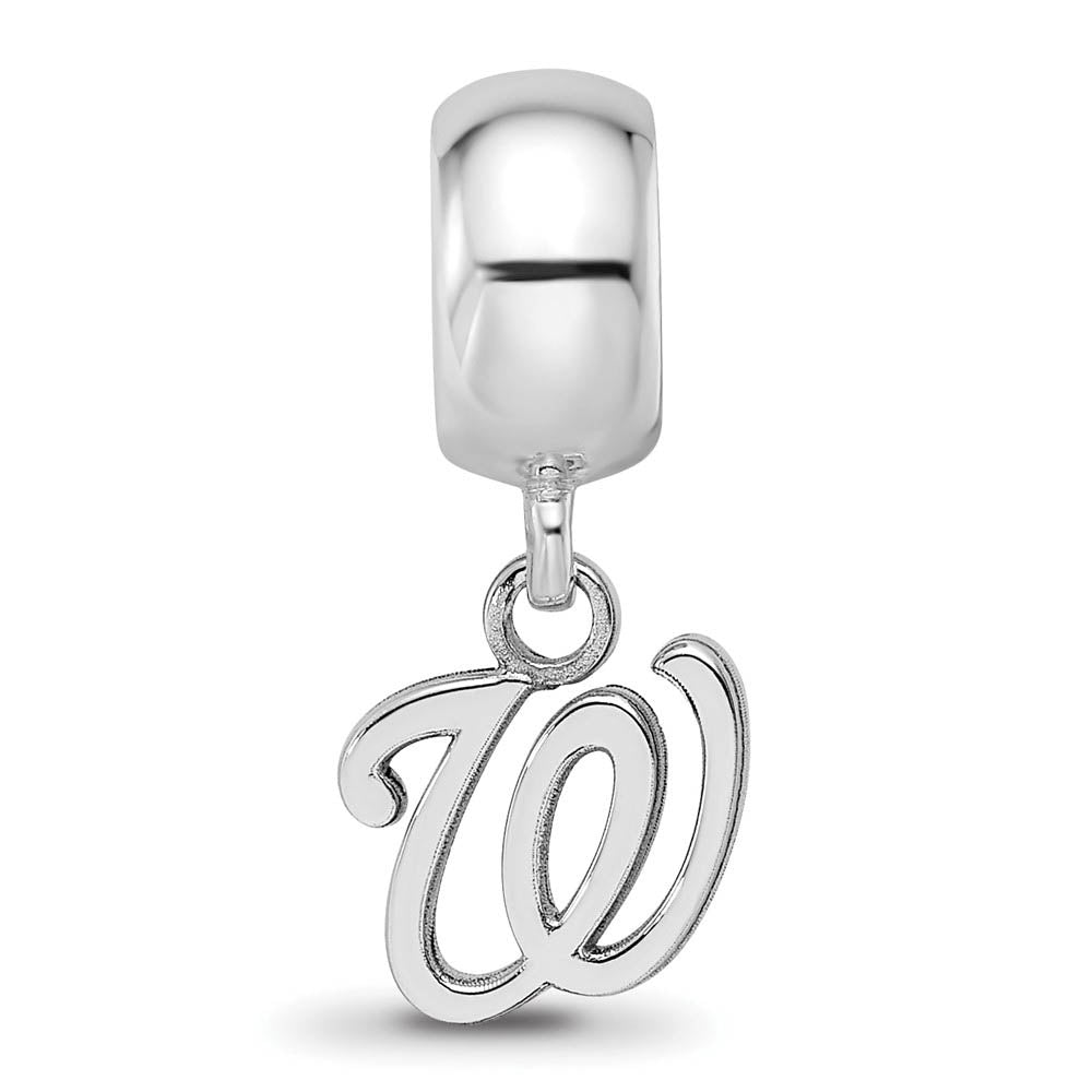 Alternate view of the Sterling Silver Rhodium Plated MLB Washington Nationals Dangle Bead by The Black Bow Jewelry Co.