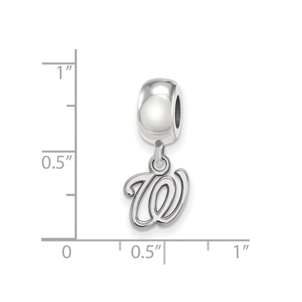 Alternate view of the Sterling Silver Rhodium Plated MLB Washington Nationals Dangle Bead by The Black Bow Jewelry Co.