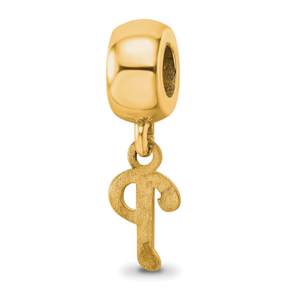 Alternate view of the SS 14K Yellow Gold Plated MLB Philadelphia Phillies XS Dangle Bead by The Black Bow Jewelry Co.