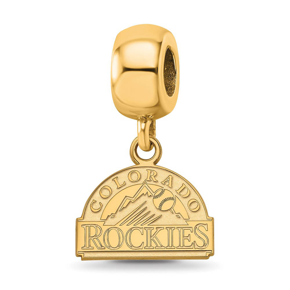 14KY Gold Plated Sterling Silver MLB Colorado Rockies XS Dangle Bead, Item B19178 by The Black Bow Jewelry Co.