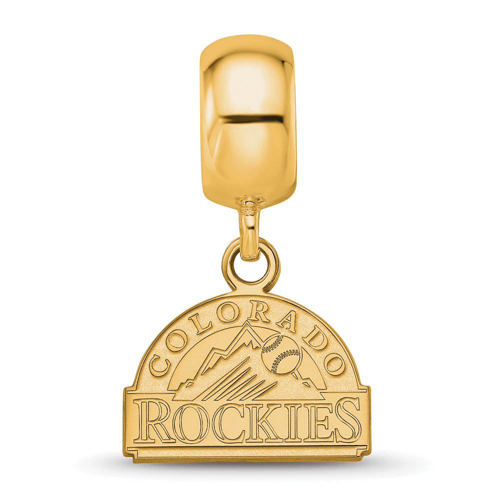 Alternate view of the 14KY Gold Plated Sterling Silver MLB Colorado Rockies XS Dangle Bead by The Black Bow Jewelry Co.