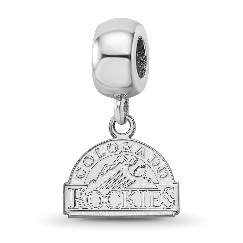 Sterling Silver Rhodium Plated MLB Colorado Rockies XS Dangle Bead, Item B19179 by The Black Bow Jewelry Co.