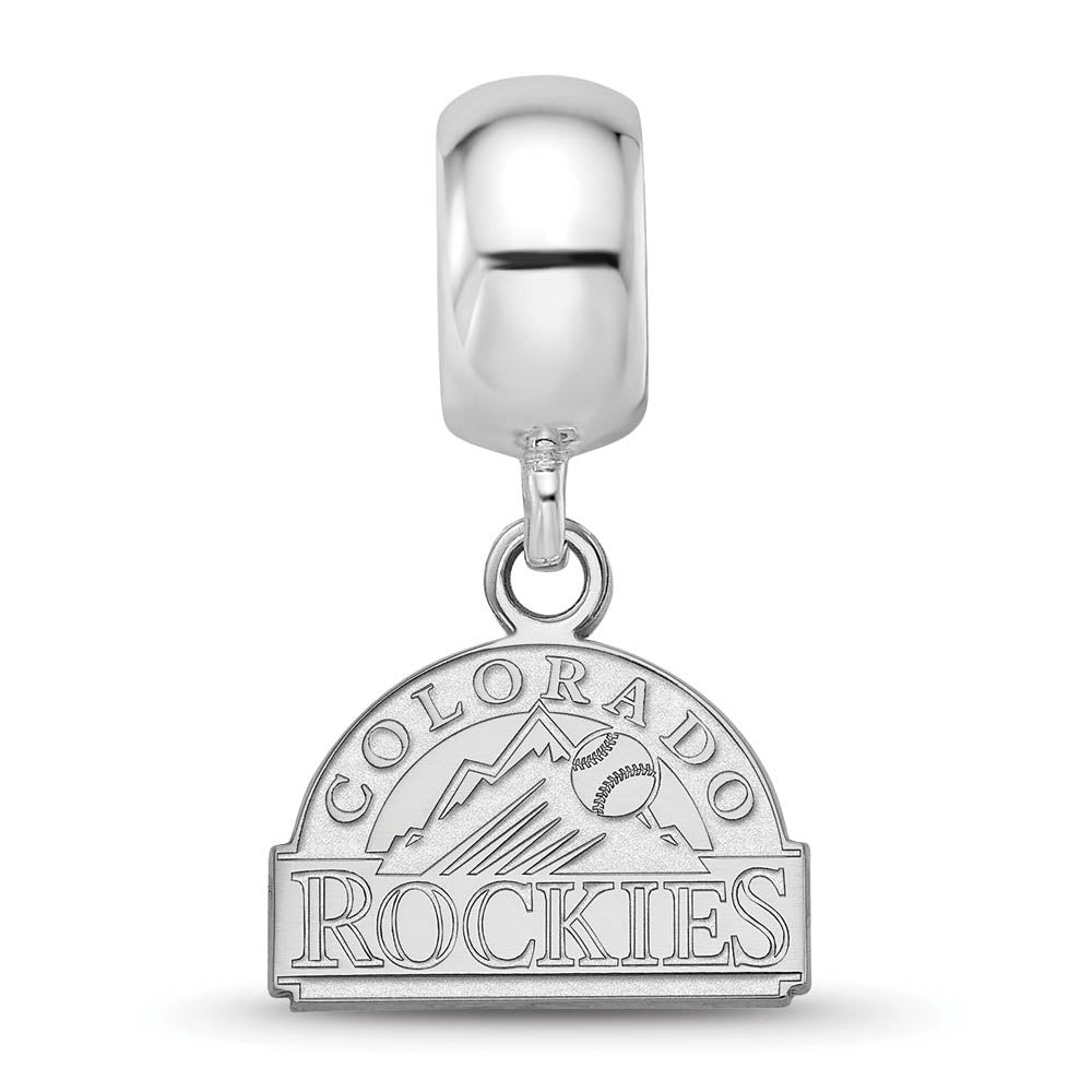 Alternate view of the Sterling Silver Rhodium Plated MLB Colorado Rockies XS Dangle Bead by The Black Bow Jewelry Co.
