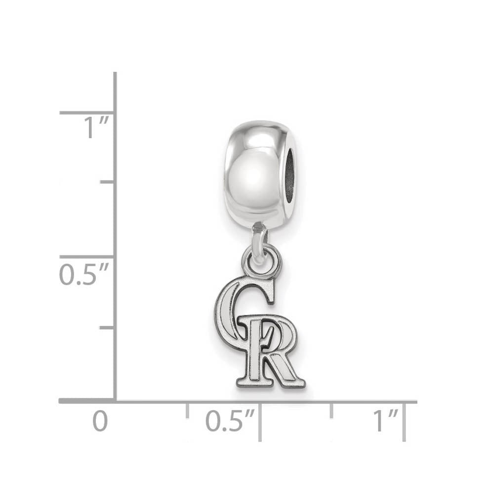 Alternate view of the Sterling Silver Rhodium Plated MLB Colorado Rockies XS Dangle Bead by The Black Bow Jewelry Co.